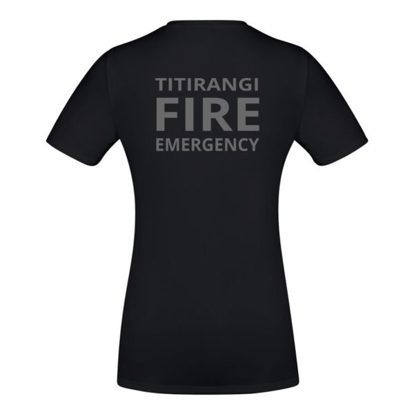 TVFB FIREFIGHTER WOMENS QUICK DRY TEE GREY TEXT Thumbnail